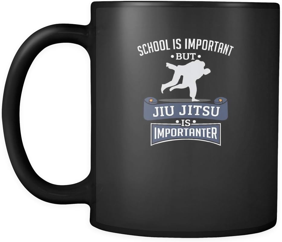 Funny Jiu Jitsu Coffee Mug - Jiujitsu Sports Lover - 11oz Black Ceramic Mug Tea Cup
