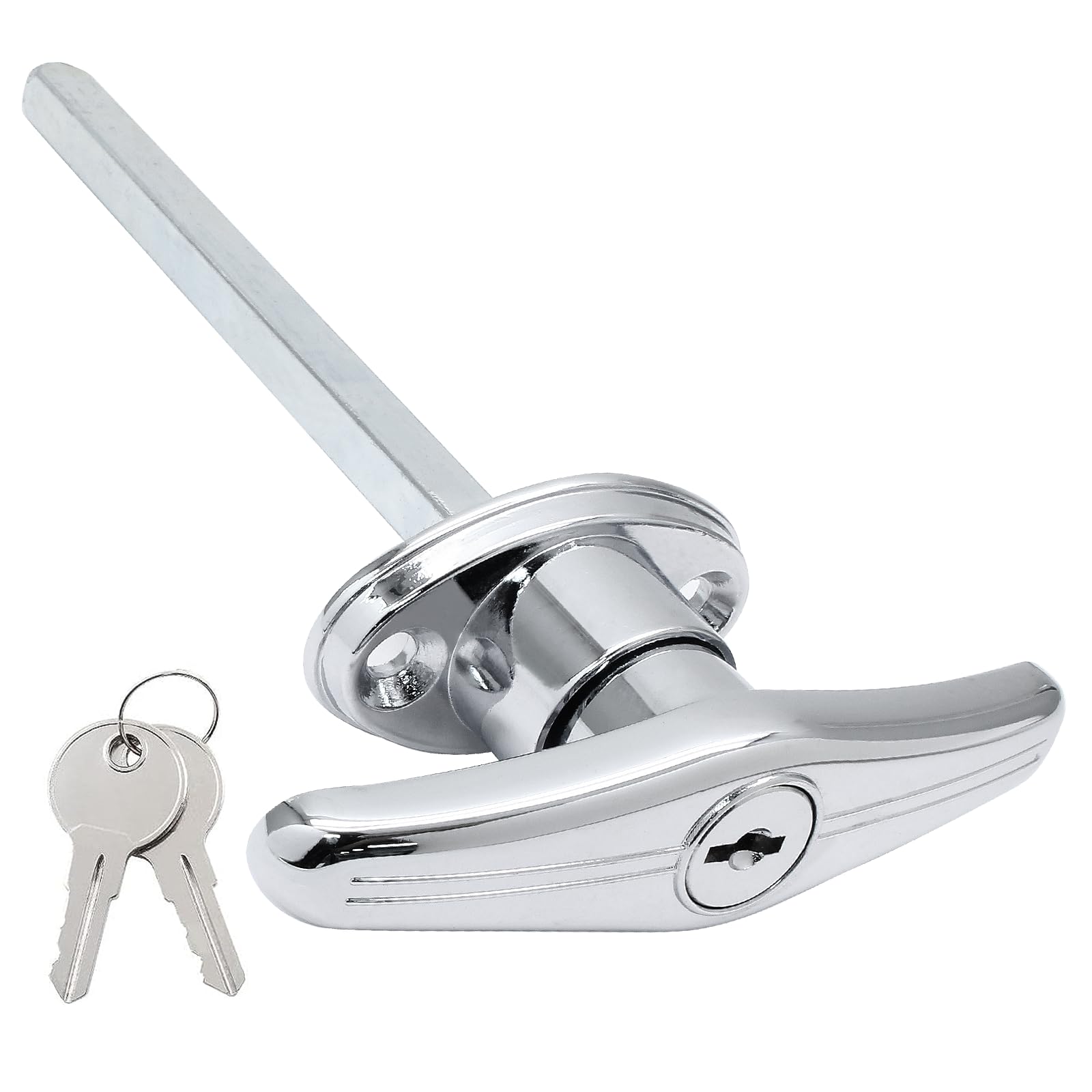 Photo 1 of Qjaiune Truck Cap Locking T-Handles 1 Pack Camper Topper Replacement Lock, Silver Canopy Lock