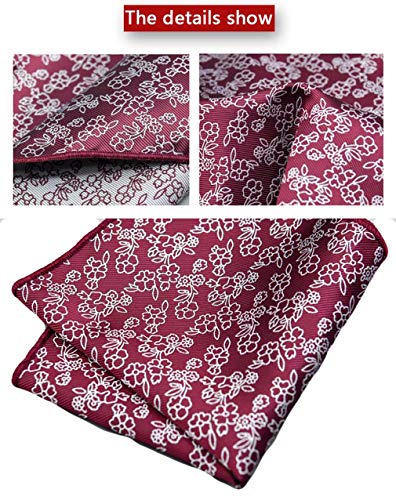 MOHSLEE Men's Paisley Floral Ascot Woven Silk Cravat Neckties Pocket Square Set - Thumbnail 5