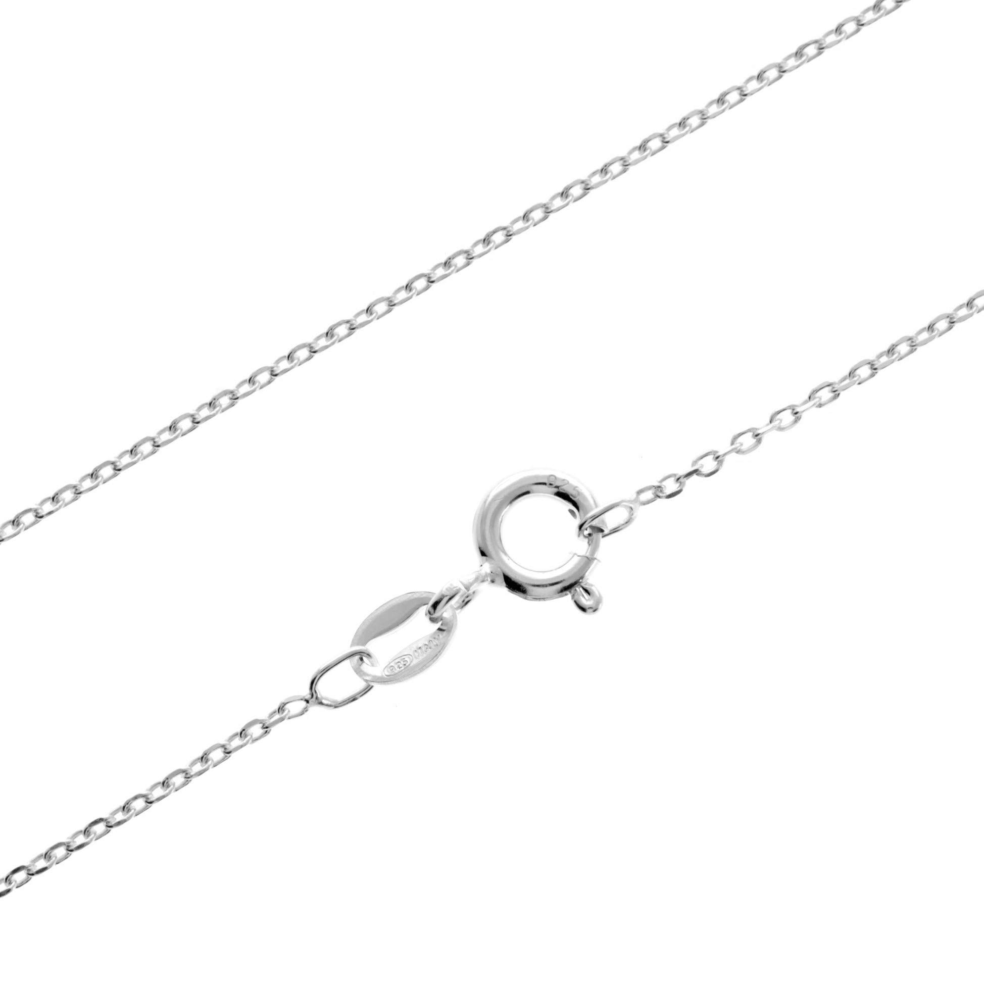 SilverAmber Jewellery UK - 925 Sterling Silver 14" Inch Delicate Italian Trace 1.15 mm Thin Chain Necklace - GCH00114