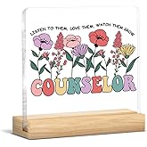Counselor Gifts for Women, Gifts for School Counselors Appreciation End of Year Retirement Birthday, Counselor Floral Acrylic Sign Counselor's Office Desk Decor
