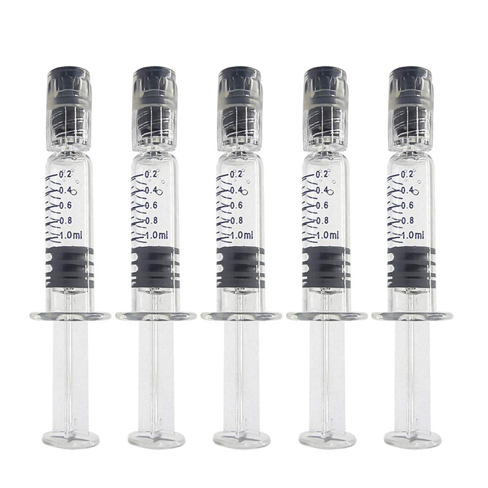 EXCEART 10PCS Luer Lock Syringe 1ml Universal Borosilicate Glass Syringe Sterile for Hospital Clinic Cosmetic Surgery