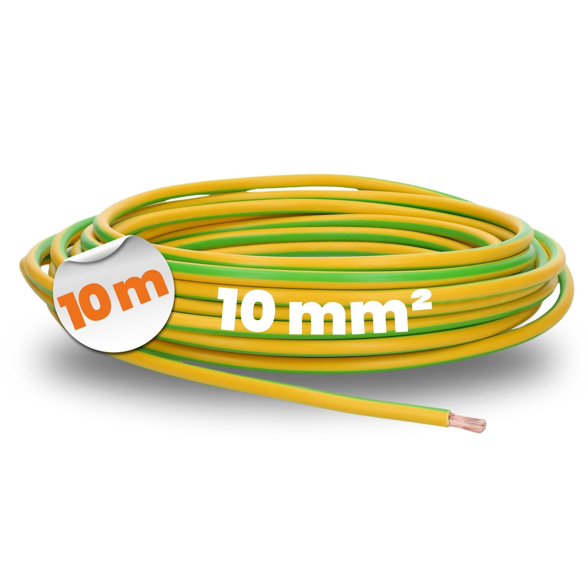 10 m Lapp 4520005 H07V-K 10 mm² Green/Yellow I Ground Cable I Wiring Cable I Flexible Flexible PVC Single Core I Stranded 10 mm² I Wiring