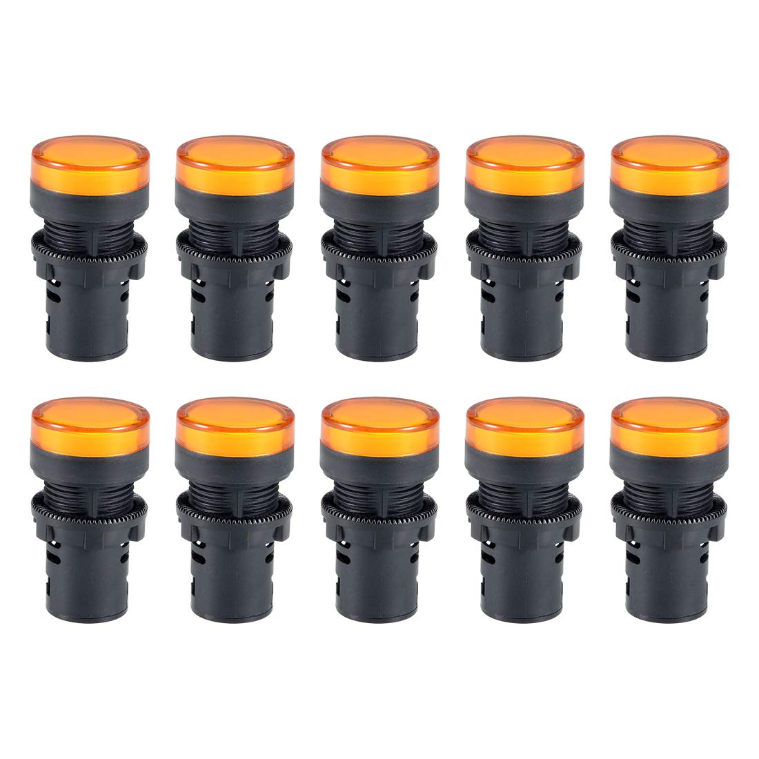 uxcell 10Pcs AC/DC 110V Indicator Lights, Yellow LED, Flush Panel Mount 7/8" 22mm: Industrial & Scientific