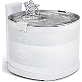 Cheerble Pumpless Cat Water Elfin Fountain, Wireless Pet Fountain Battery Operated, 2L/67oz E1+ Automatic Water Dispenser Cats & Dogs MagDrive™ Technology Stainless Steel Tray, No Cleaning Hassle