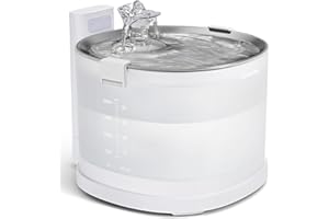 Cheerble Pumpless Cat Water Elfin Fountain, Wireless Pet Fountain Battery Operated, 2L/67oz E1+ Automatic Water Dispenser Cats & Dogs MagDrive™ Technology Stainless Steel Tray, No Cleaning Hassle