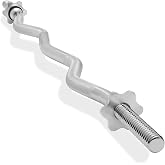 Philosophy Gym 47" EZ Curl Barbell, 1" Weight Bar with Star Collars, 300lb | Curling Easy Bar for Bicep, Preacher Curls, Standard 1-Inch Diameter, Home Gym &amp; Strength Training Equipment