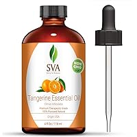 SVA Organics Tangerine Essential Oil 4 Oz- 100% Pure, Natural, Premium Therapeutic Grade, Undiluted- Perfect for Youthful Ski
