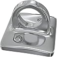 Montour Line Large Loop Wall Plate for Hanging Ropes in Satin Stainless Steel, Post Queue Line Barrier for Movie Theaters, Grand Openings, Hotels