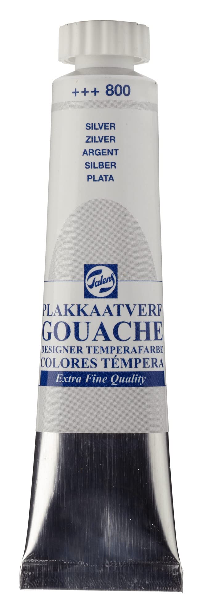 Talens Gouache Extra Fine Quality - Silver 800-20 ml Tube - Highly Pigmented Matt Finish Paint