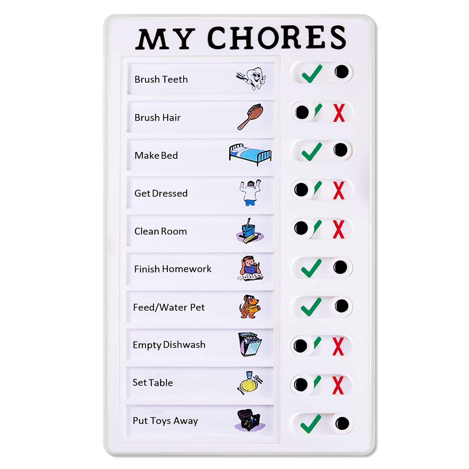 WANGCL Portable Memo Board Reusable Plastic RV Checklist Daily Affairs Checklist Board with Slider for Home Travel Planning Reminder Daily Affairs List