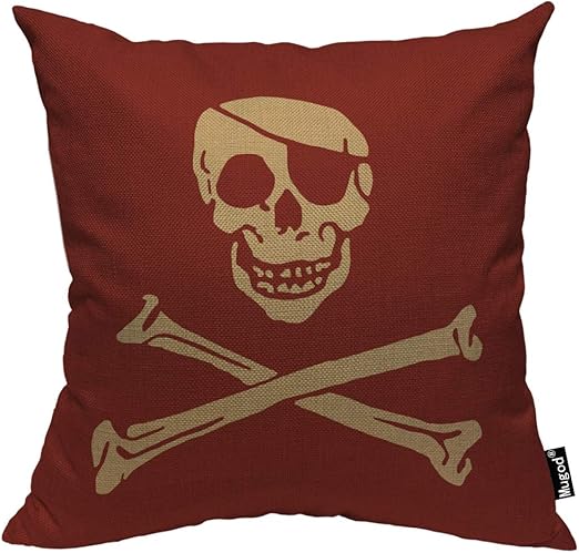 Amazon Com Mugod Skull Throw Pillow Cover Pirate Skull Crossbones