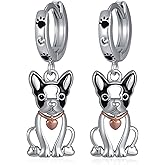 Dog Earrings 925 Sterling Silver Bulldog Earrings Animal Dog French Bulldog Jewelry Gifts for Women