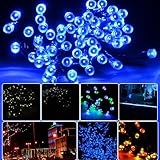 Lycheers® Blue Solar Power 11m 33ft 60 LED Solar Fairy String Lights for Outdoor Room Garden Home Christmas Party Decoration Waterproof (Blue)