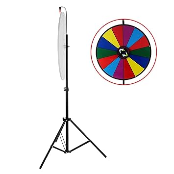 Buoqua 24' Glücksrad Spielzeug Farbe Rad Lotteriespiele Karneval 4.3kg Prize Wheel Tabletop Wheel of Fortune Spinning Prize W