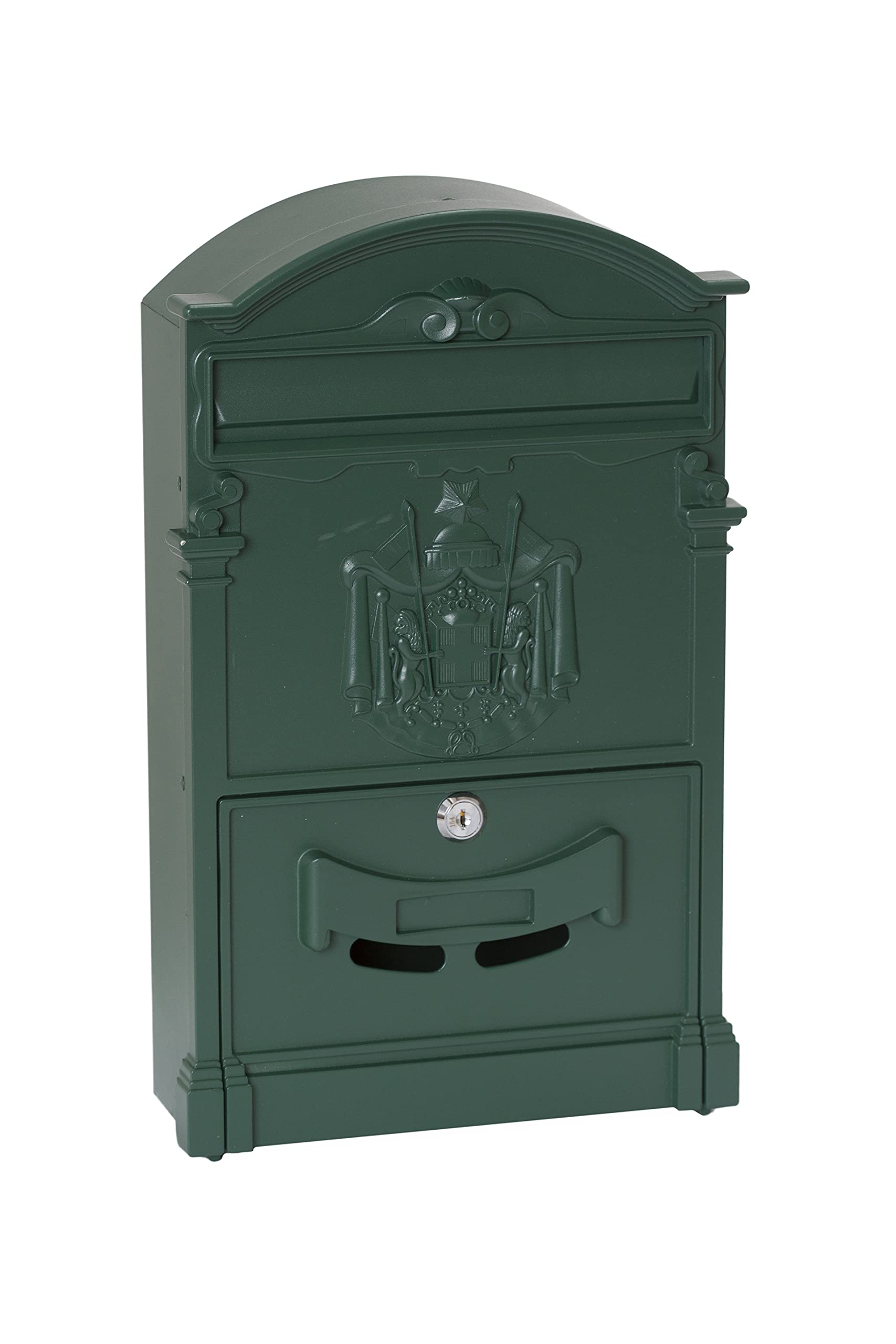 Arregui Residencia D-2151/V Classic Style Aluminium Single Mailbox, Size M (DIN A4), Green