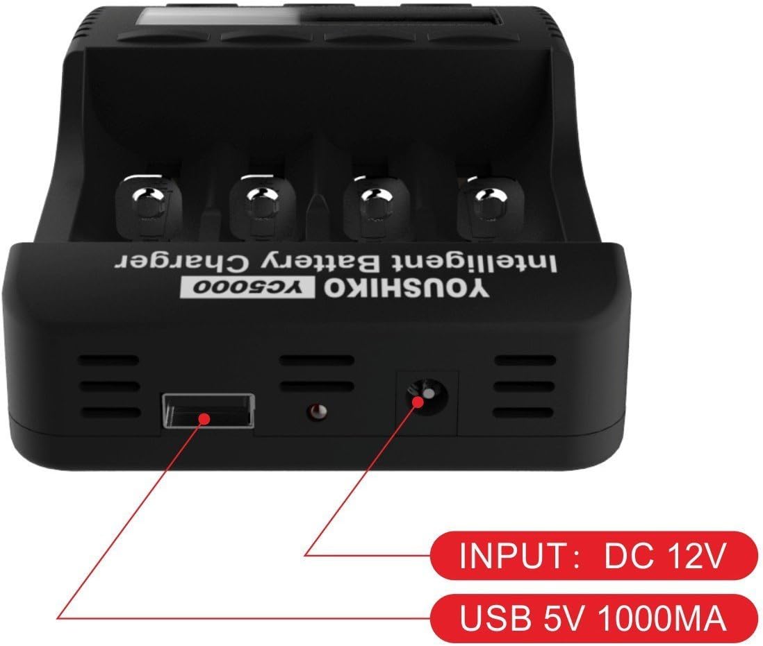 Youshiko YC5000 Professional Standard Intelligent Battery Charger (Official UK Version) for 3.7V Li-ion rechargeable & 1.2V Ni-MH/CD rechargeable batteries :AAA - Image 5