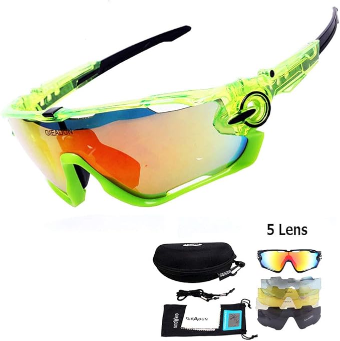 GIEADUN Gafas Deportivas de protección para Gafas de Sol con 4 Lentes