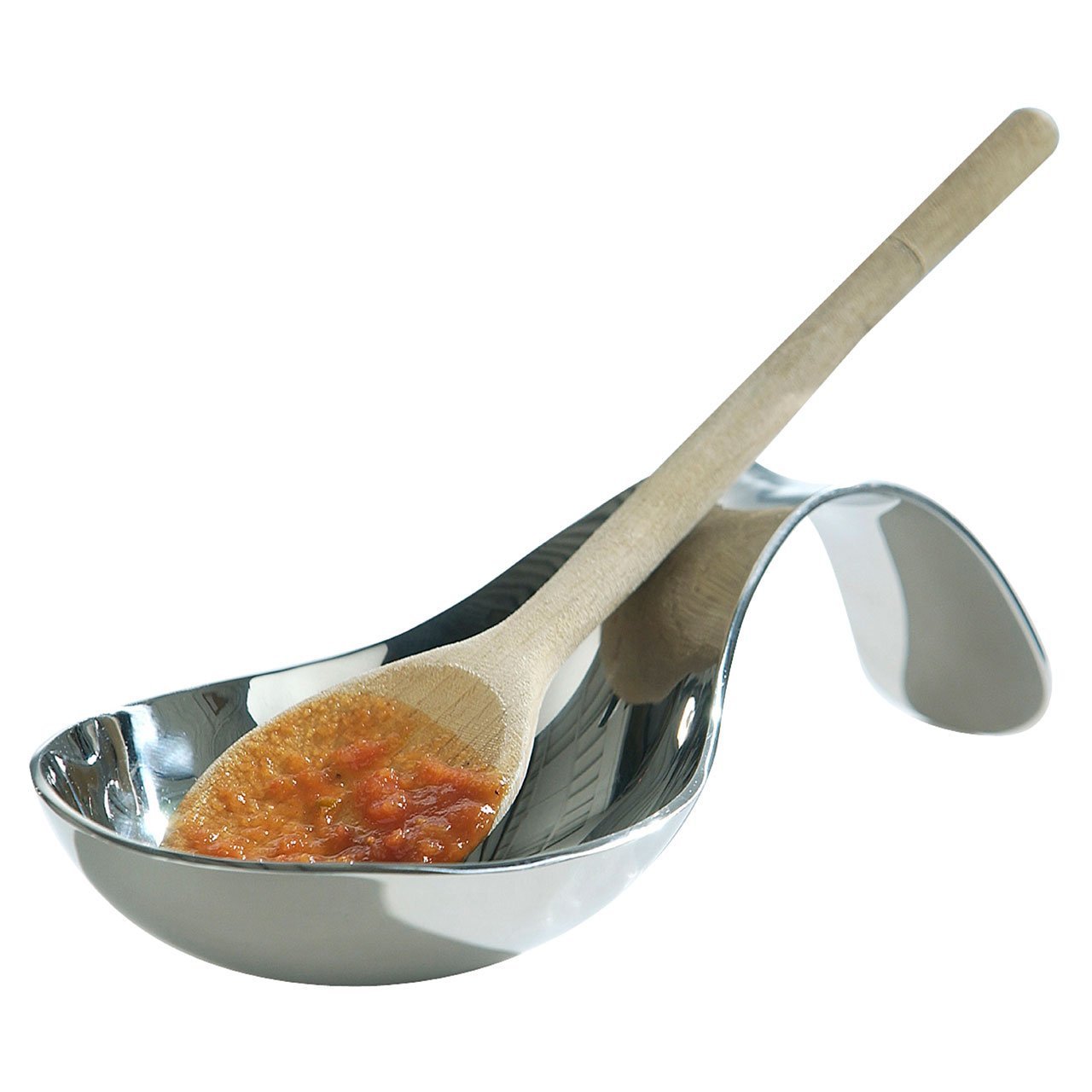 Premier Housewares 508027 Spoon Rest Spoon Holder Spoon Holder Rest Polished Stainless Steel Spoon Rest Kitchen Teabag Rest Teaspoon Rest 7 x 11 x 23 cm