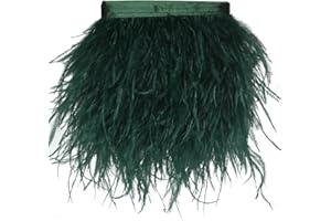 AMZTKDIY Ostrich Feathers Sewing Fringe Trim Ribbon for Crafts Clothes Accessories Latin Wedding Dress DIY 2-5 Yards 3-4inch Width (2 Yards, Army Green)