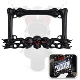 2026 New Cool Skull Motorcycle License Plate Frame,Motorcycle License Plate Holder Kit Includes Screws,Nuts,Caps,ABS Resin Motorcycles Plates Frame Fits 7x4 Inch Standard Plates