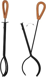 Relaxdays 5pc Fireplace Tool Set Black Metal Stand Ash Shovel Broom Tongs view 7