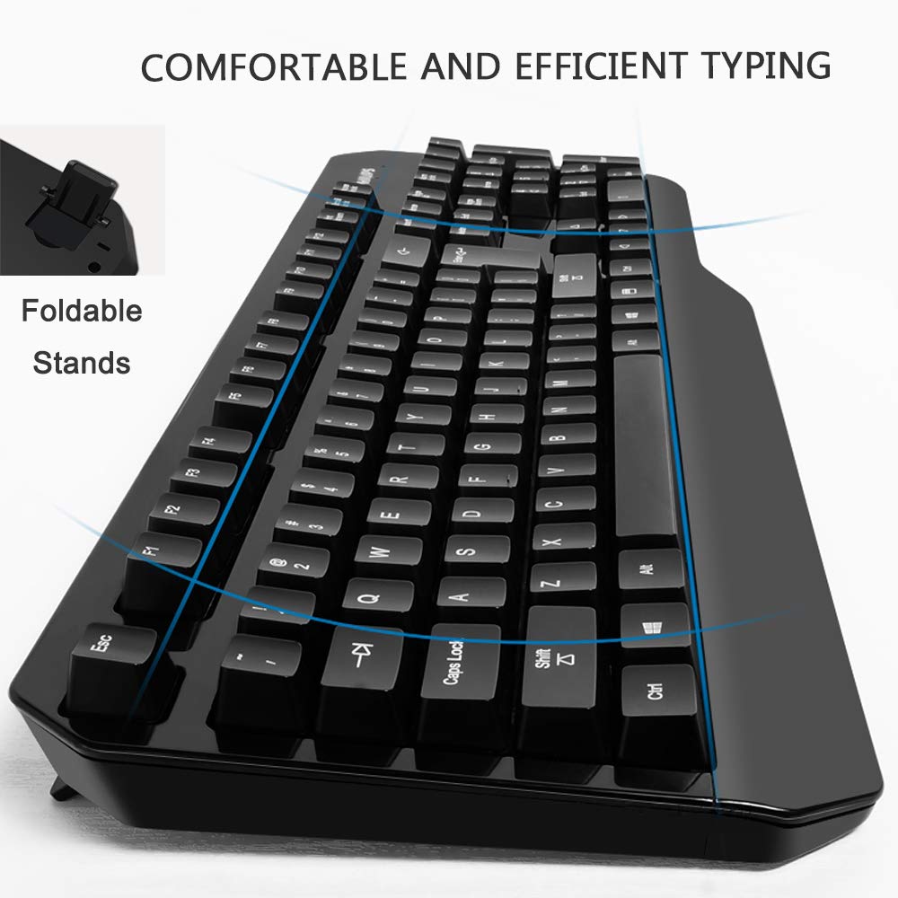 Philips Gaming Keyboard, USB Wired Ergonomic Mechanical Keyboard for PC, Laptop, Mac