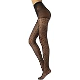 CALZITALY - Sheer Fashion Patterned Tights with Little Hearts | Black | S/M, L/XL | 20 DEN | Made in Italy