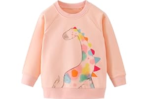 Winzik Toddler Sweatshirt Kids Baby Girls Christmas Sweatshirt Crewneck Pullover Long Sleeve Sweatshirts 1-7 Years
