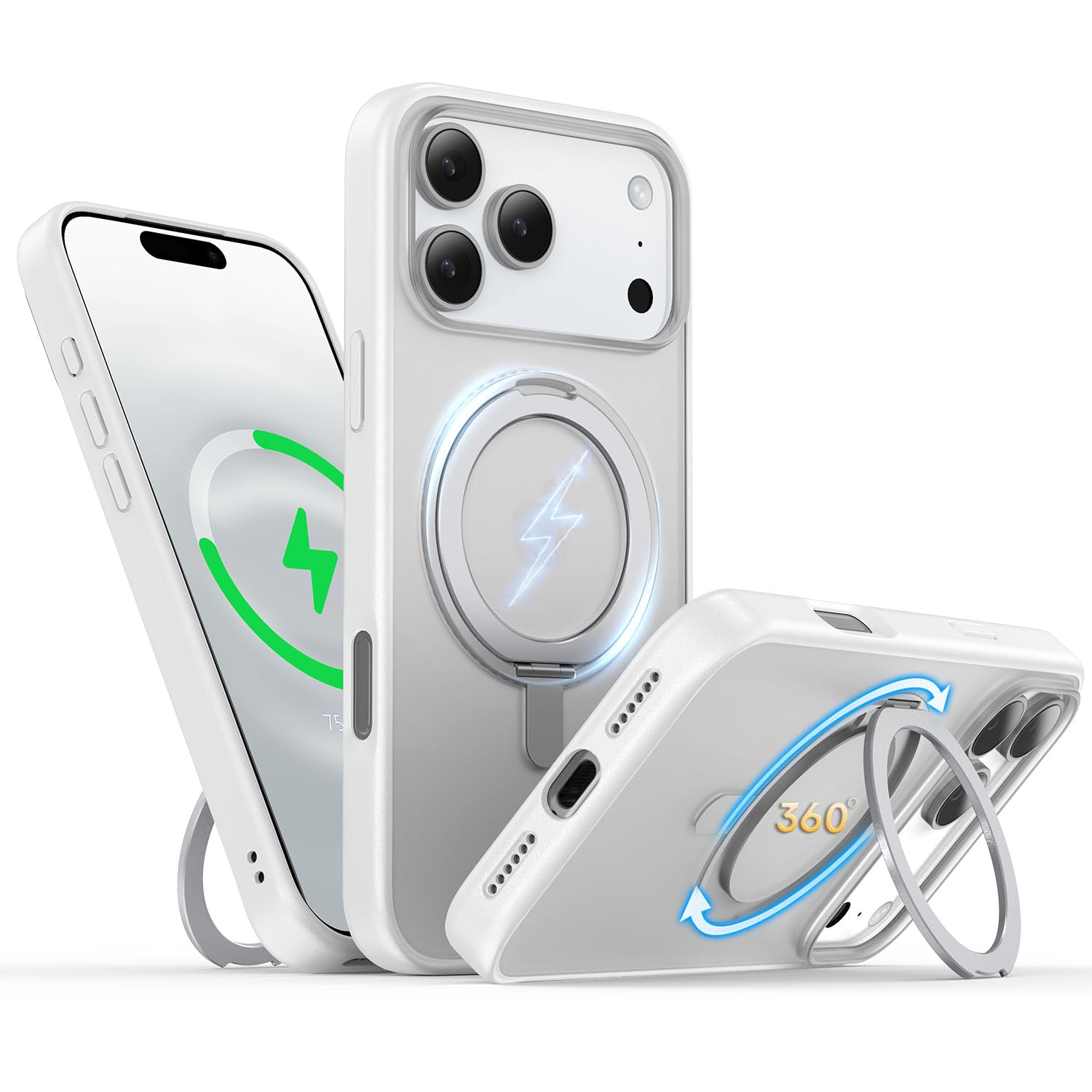 Photo 1 of ***MISSING PARTS***
Niunisi for iPhone 17 Pro Case 6.3-Inch with Magnetic 360° Ring Stand Compatible with MagSafe Frosted Matte Shockproof Protective Phone Cover 6.3" 2025, White