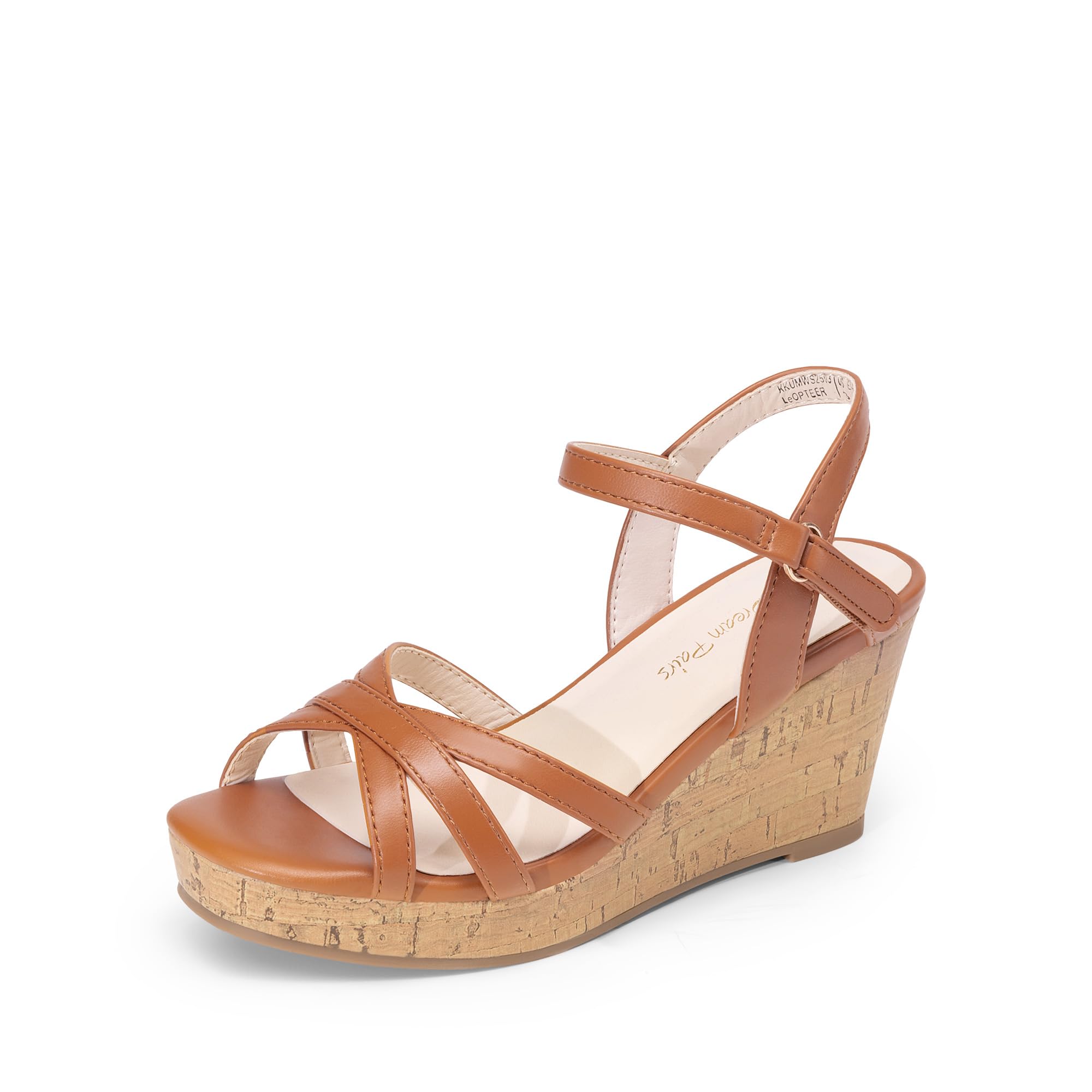 Photo 1 of DREAM PAIRS Girls Wedge Sandals Flatform Open Toe Summer Platform Sandals Flower Wedding Party for Little Kid/Big Kid,Size 1 Little Kid,Brown,KKUMWS2503