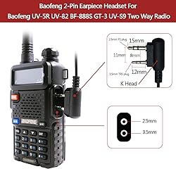 BAOFENG Walkie Talkie Earpiece with Mic 2 Pin K