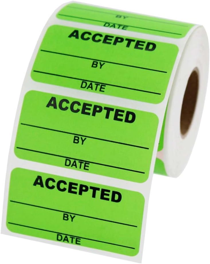 Accepted Inventory Labels 2 x 1 inch, 500 Labels per roll