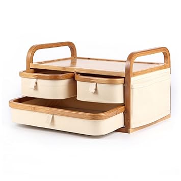 Aufbewahrungsboxen & Truhen Bambus Holz Polyester Tuch Schublade Typ