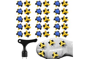 Golf Spikes Set, Shoe Replacements With Black Cleats Spanner, Metal Thread Screw 6 mm Dia Replacement Suitable for Use on Law