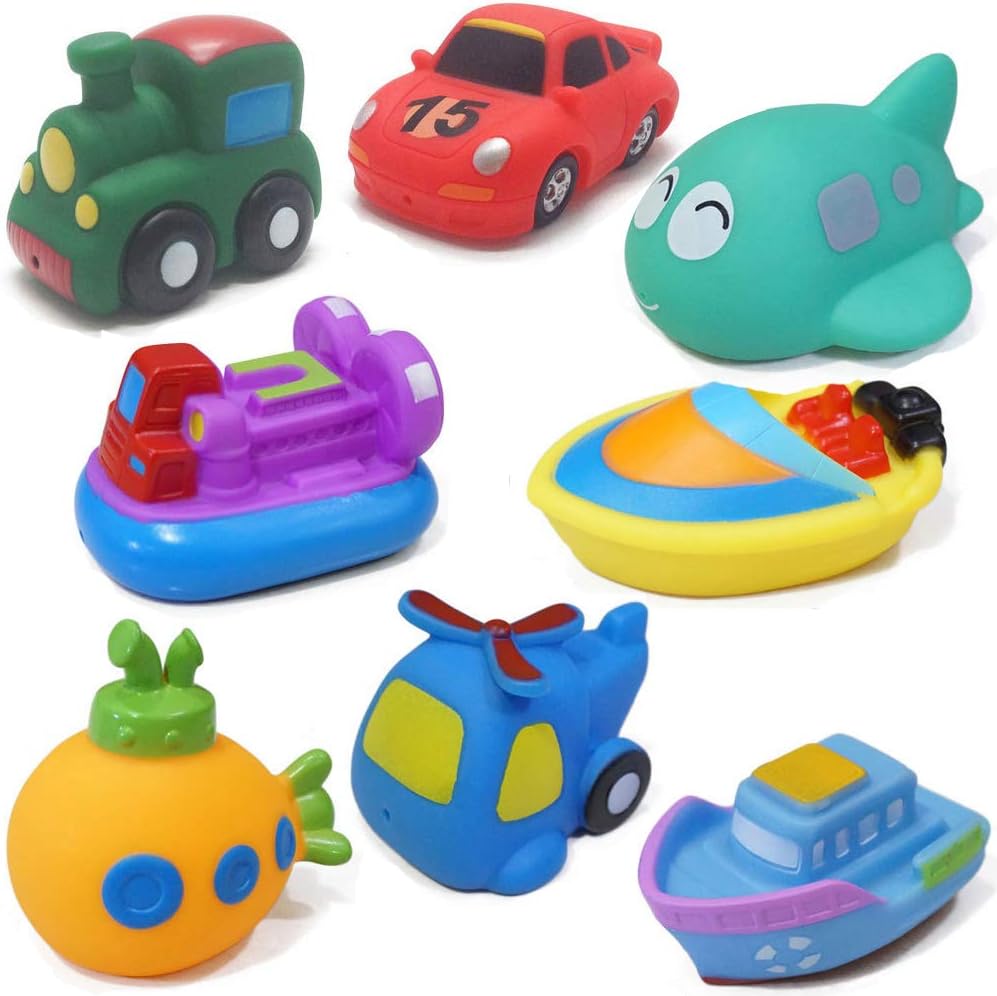 Wents Badespielzeug Geschenkset 8pcs Mit Kostenlos Aufbewahrungstasche Bad Boot Spielzeug Bath Boat Toys Schwimmenden Boot Badespass Zeit Grosses Geschenk Fur Baby Badausstattung Kuche Haushalt Wohnen