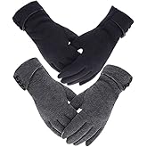 Tomily Womens Touch Screen Phone Fleece Windproof Gloves Winter Warm Wear