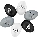 EastRock 6 PCS Plastic Egg Shaker Set Black White Gray Maracas | Musical Shakers Percussion Instruments ABS Material Easy Play for Beginners Adults Gift
