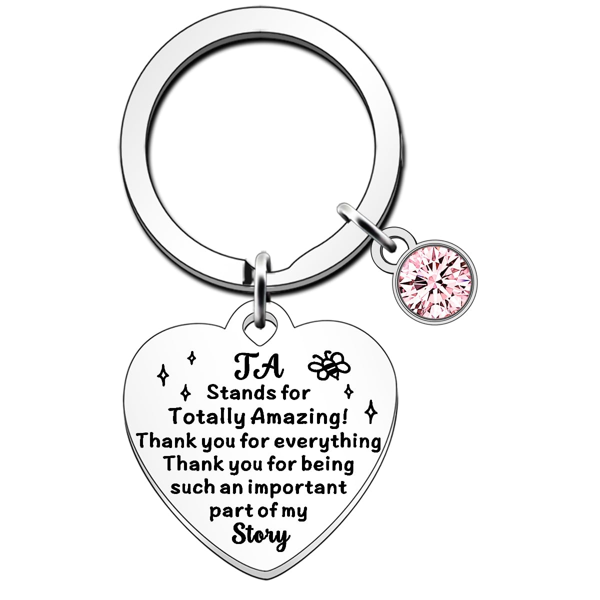 FMCC Teaching Assistant Gifts Keyring - Thank You Teacher Gifts TA Gifts Leaving Teacher Gifts TA Stands for Totally Amazing