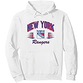 New York Rangers Retro Diamond White Officially Licensed Pullover Hoodie