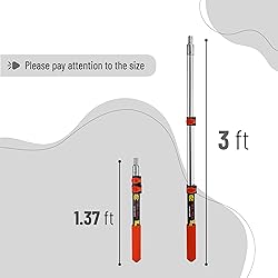 Bates- Extension Pole, 1.4 to 3 Ft Pole, ‎Black