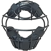 Champion Sports Pro Baseball Adult Mask - Umpires and Catchers - Extra Protection - Extended Guards - Adjustable Harness Baseball Mask - Adult Size,Black