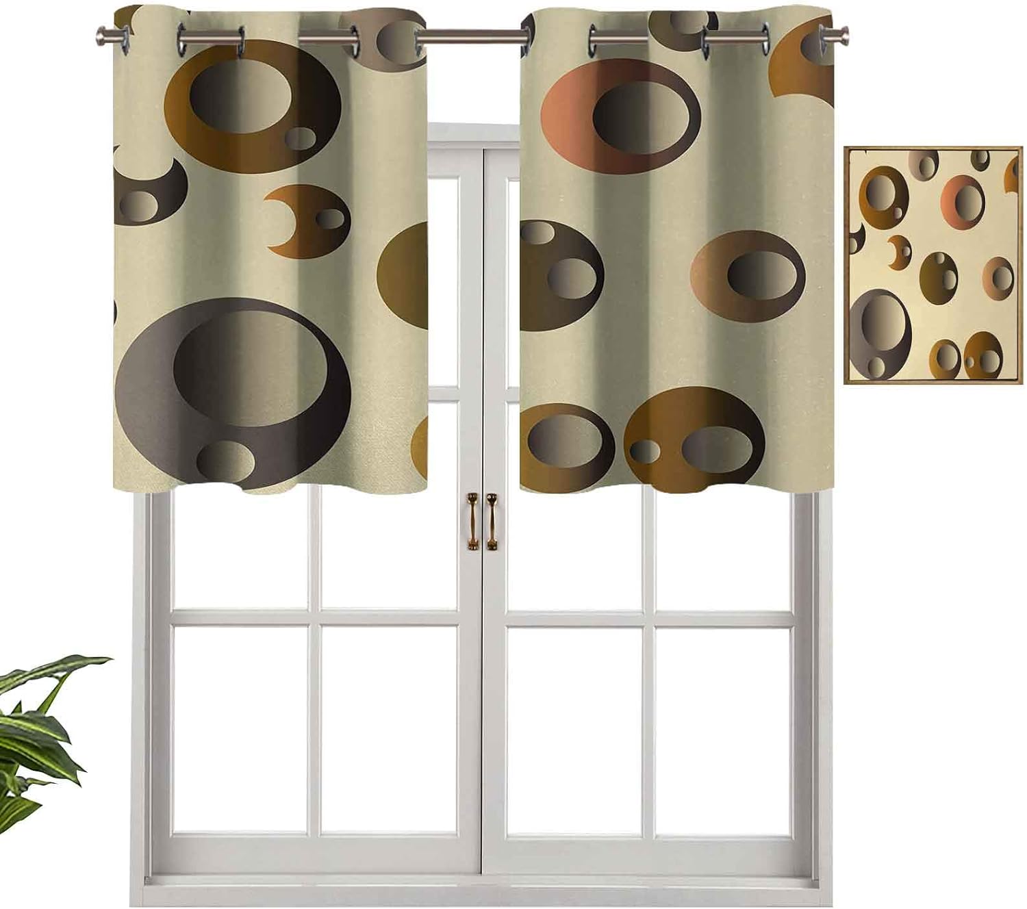 No. 918 Celestial Celestial Print Panel De Cortina Semitransparente Con Ojales, 48 X 84 Pulgadas