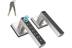 KENRONE Keyless Entry Smart Handle Lock,Password and Biometric Door Lock with Handle Keypad Code for Home,Office,Apartment