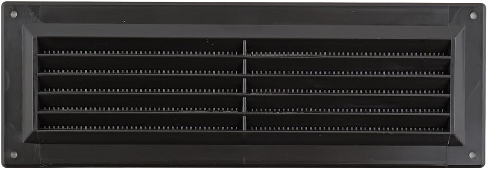 Map Louvre Vent Cover 9 x 3 Plastic Louvre with Mosquito Net Dark Brown