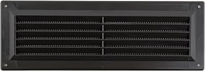 Map Louvre Vent Cover 9 x 3 Plastic Louvre with Mosquito Net Dark Brown