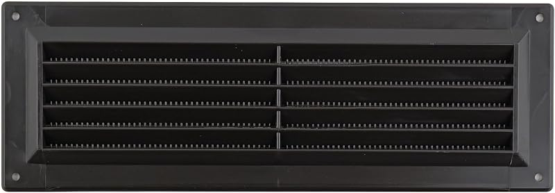 Map Louvre Vent Cover 9 x 3 Plastic Louvre with Mosquito Net Dark Brown