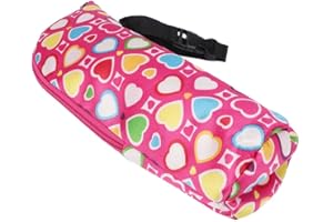 TNFEEON Cute Leak Proof Baby Bottle Warmer Bag, Breast Milk Pouch Insulated Baby Bottle Tote Bag Portable Nursing Bottle Cooler Storage Pouch(Rose Red Heart Shaped)