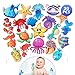 PGFUN 20PCS Anti Slip Shower Stickers, Tub Tattoos Sea Animal Decals Treads Adhesive Appliques with Scraper for Stairs,Refrigerators, Windows, Bathtub,Mirrors and Other Smooth Surfaces Decoration