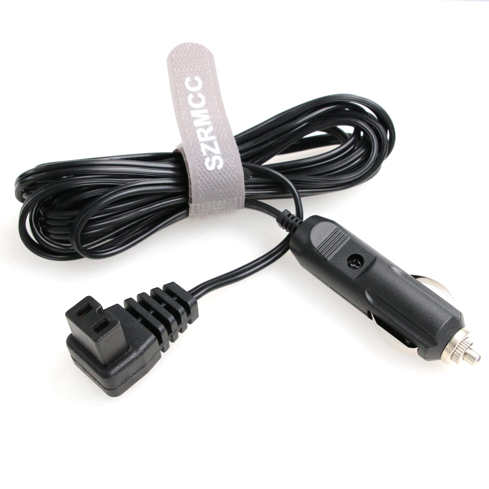 SZRMCC 12V DC Cigarette Lighter Cable 2 Pin Lead Cable Plug Car Cool Box Mini Fridge Replacement Extension Wire for Car Cooler Box Mini Fridge Wagan EL6214 (Right Angle 1.5M)